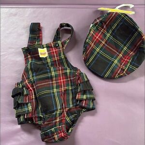 Mini Harajuka (Gwen Stefani brand) Plaid Baby Romper and Hat Set